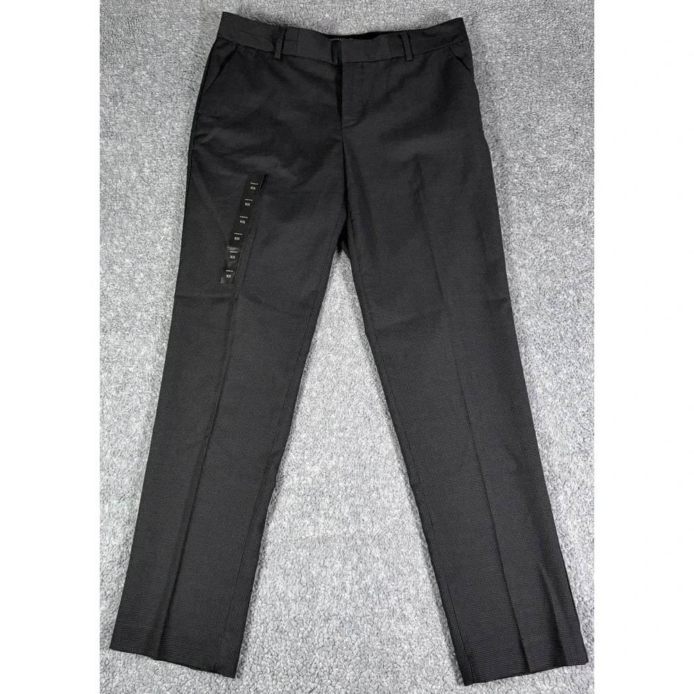 NWT Banana Republic Martin Fit Pants 10S Dark Gray Houndstooth Straight Leg Work